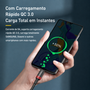 Cabo Baseus USB-C 60W/100W PD Carregamento Rápido 2 Metros - iPhone 17 16, MacBook, Samsung, Xiaomi