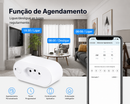 Tomada Inteligente Wi-Fi Tuya Padrão Brasileiro, Compatível com Google Home e Alexa, com Monitor de Energia