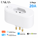 Tomada Inteligente Wi-Fi Tuya Padrão Brasileiro, Compatível com Google Home e Alexa, com Monitor de Energia