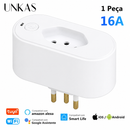 Tomada Inteligente Wi-Fi Tuya Padrão Brasileiro, Compatível com Google Home e Alexa, com Monitor de Energia