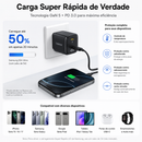 Carregador Baseus 45W GaN para iPhone 17 16 15 Pro Max Samsung Galaxy - Carregador Rápido USB-C Portátil PD