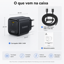 Carregador Baseus 45W GaN para iPhone 17 16 15 Pro Max Samsung Galaxy - Carregador Rápido USB-C Portátil PD