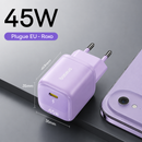 Carregador Baseus 45W GaN para iPhone 17 16 15 Pro Max Samsung Galaxy - Carregador Rápido USB-C Portátil PD