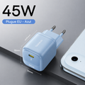Carregador Baseus 45W GaN para iPhone 17 16 15 Pro Max Samsung Galaxy - Carregador Rápido USB-C Portátil PD