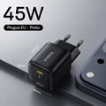 Carregador Baseus 45W GaN para iPhone 17 16 15 Pro Max Samsung Galaxy - Carregador Rápido USB-C Portátil PD