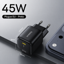 Carregador Baseus 45W GaN para iPhone 17 16 15 Pro Max Samsung Galaxy - Carregador Rápido USB-C Portátil PD