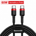 Cabo Baseus USB-C 60W/100W PD Carregamento Rápido 2 Metros - iPhone 17 16, MacBook, Samsung, Xiaomi