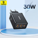 Carregador BASEUS 30W, Carregamento Rápido Para Celulares
