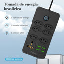 Extensão Elétrica com Filtro de Linha, USB e Proteção contra Surtos 10A