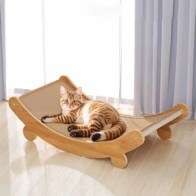 Cama de Arranhar Para Gatos de Madeira